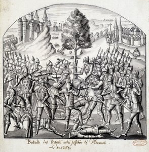 Battle of the Trento between Josselin and Ploermal, in the year 1351 by School French