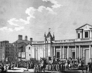 French Revolution: Transfer of the royal family to the Temple prison in Paris on 13 August by School French