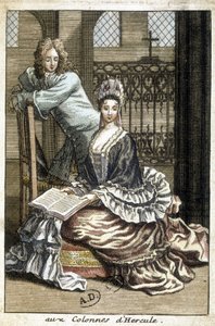 In the columns of Hercules, couple in a church by School French