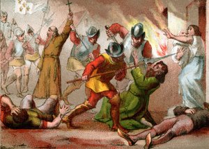 Massacre of the Protestants, on the Night of Saint Bartelemy, 24th August 1572 by School French