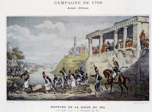 Rupture of the Nile dam - in “Victoires et Conquêtes des Armees Francaises”, Paris, n.d. by School French