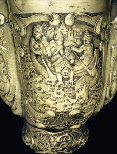 Mounted nautilus cup, Nagyszeben, mid 17th century (detail) by School Hungarian