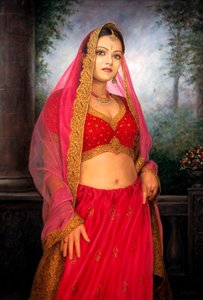 A Modern Girl Wearing Marriage Dress by School Indian