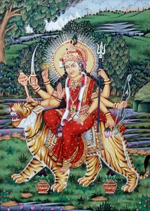 Goddess Durga Miniature Painting