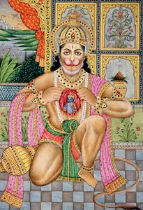 Lord Hanuman Miniature Painting on Paper