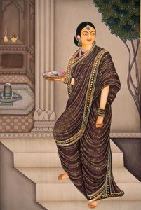 Marathi Lady Going To Temple