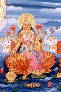 Miniature Painting of Goddess Laxmi, India