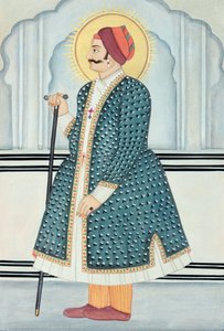 Miniature Painting of Maharaja Sawai Jai Singh II, Jaipur by School Indian
