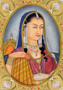 Miniature Painting of Mughal Queen Jodha Bai by School Indian