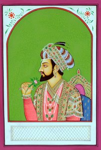 Miniature Painting of Mughal Emperor Shah Jahan by School Indian