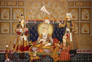Miniature Painting of Mughal Emperor Shah Jahan by School Indian