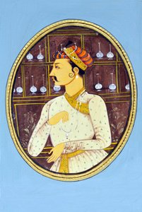 Miniature Painting of Mughal Emperor Akbar by School Indian
