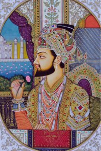 Miniature Painting of Mughal Emperor Shah Jahan by School Indian