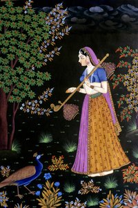 Lady Enjoying Music, India by School Indian