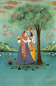 Radha Krishna Miniature Painting on Paper