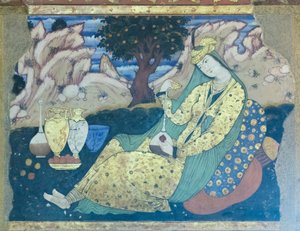 Fresco at Chehel Sotoun Palace, Esfahan, Iran by School Iranian