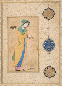 Houri Standing in a Garden by School Iranian