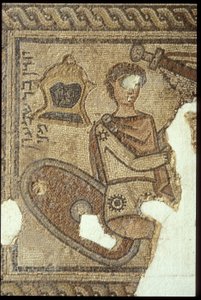 Mosaic depicting King David and Goliath