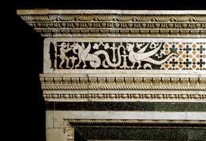 Detail of the Decorations Surrounding the Marble Trandola by School Italian