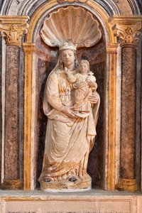 Madonna and Child Statue inside the Church of Santa Maria della Palomba, Matera Italy