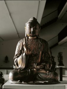 Buddha seated in lalitasana position - sculpture, Kamakura period (1185-1333) by Japanese School