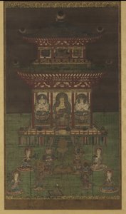 Horokaku Mandara: The Buddha and attendant divinities, Heian Period by Japanese School