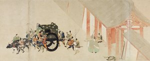 Illustrated Tale of The Civil War, The Imperial Visit to Rokuhara by School Japanese
