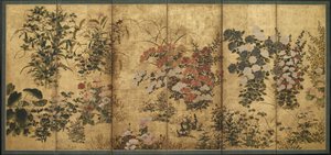 Summer and Autumn Flowers, Edo Period by Japanese School