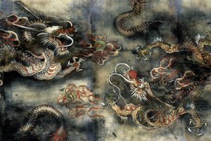 Dragons, Decoration of the Buddhist Temple of Pongwon, Seoul, Korea