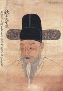 Portrait of Jeong-Hui Kim (1786-1856), better known by one of his pen names, Chusa. by School Korean