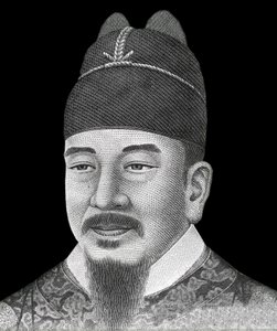 Portrait of King Coreen Sejong the Great depicts on the front of the 10,000 won banknote (Korean currency).