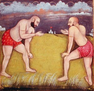 Two Wrestlers by School Mughal