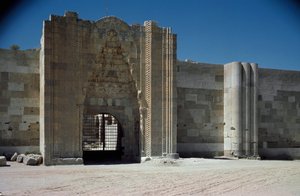 View of the entrance of the caravanserai