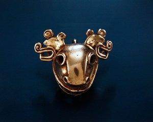 Front View of a Chiriqui Style Bell, c.12th Century by School Panamanian