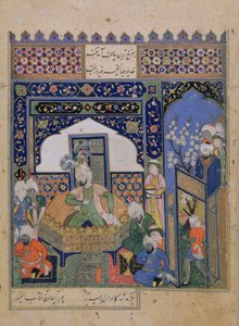 Timur enthroned at Balkh, Persian by School Persian
