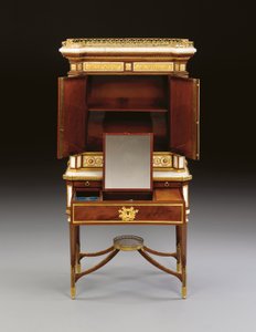 A Russian Ormolu-Mounted White Marble and Mahogany Bonheur du Jour, c.1790 by School Russian