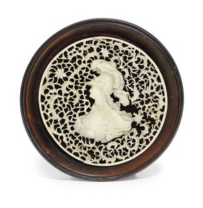 An ivory medallion of Empress Catherine the Great, late 18th century by School Russian