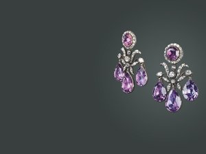 Historic pair of ear pendants, c.1760 by School Russian