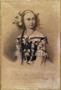 Portrait of the Ballet Dancer Elena Andreyanova (1819-1857) by School Russian