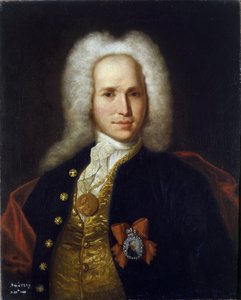 Portrait of the Scientist, Military Engineer and Inventor Andrey Nartov (1683-1756) by School Russian