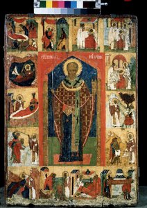 Altarpiece of the Life of Saint Nicholas of Myra or Bari by School Russian