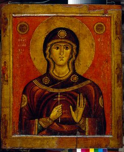 Saint Juliana - Icon of the Novgorod Tradition (Early 13th Century) by School Russian