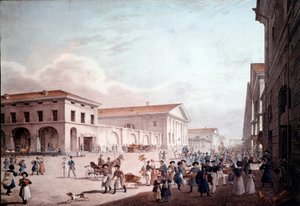 View of Saint Petersburg, Sadowa Street in 1820 by School Russian