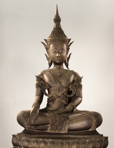 Life size Buddha in royal attire