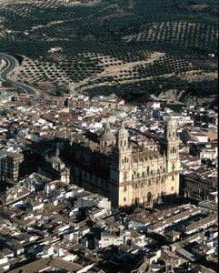 Aerial view of Jaen Cathedral by School Spanish