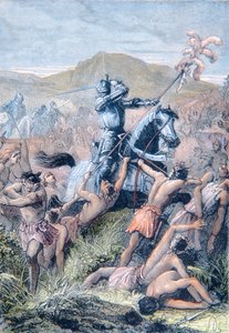 Hernan Cortes at the Battle of Otumba, Mexico by School Spanish