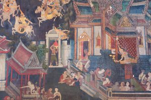 Murals in the Buddhaisawan Chapel, Palace of Wang Na