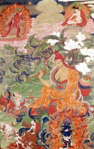 The magician Abhayakava from Bengal, Tibetan Thai-Ka, Musée Guimet, Paris by School Tibetan