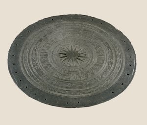 Detail of top of Dong Son drum by School Vietnamese