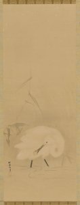 A Spoonbill and Water-Grass, Edo Period by School of Kano Tan